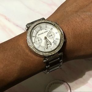 Michael Kors silver crystal watch